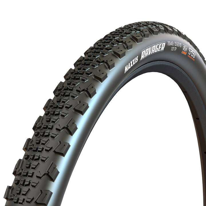 Maxxis, Ravager, Gravel Tire, 700x40C, Folding, Tubeless Ready, Dual, EXO, 120TPI, Black
