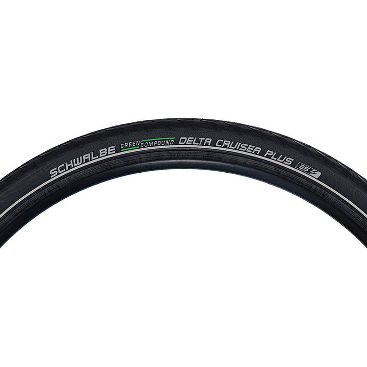 Schwalbe, Delta Cruiser Plus, Hybrid Tire, 700x32C, Wire, Clincher, GreenCompound, PunctureGuard, 50TPI, Black