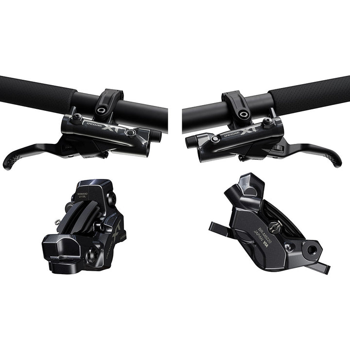Shimano, XT BL-M8200 / BR-M8220 Kit, MTB Hydraulic Disc Brake, Front and Rear, Flat mount, Disc: Not included, Black, IBRM8220UPGKIT1