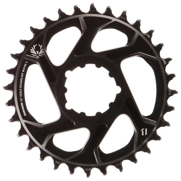 SRAM, X-Sync 2, 6mm offset, 32T, 12sp., BCD: Direct Mount, Single Chainring, Aluminum, Black